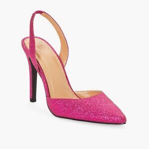 NIB JustFab Fuscia Giselle Sling Back Heels - Size 5.5